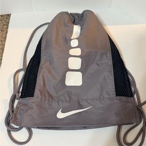 Nike Gray and Black‎ Drawstring Backpack
